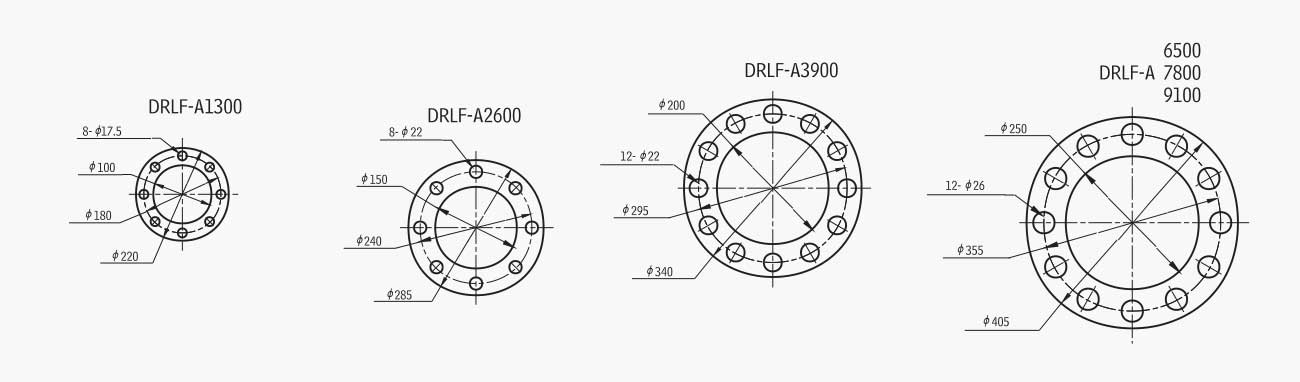 DRLF系列大流量回油過(guò)濾器鏈接尺寸2